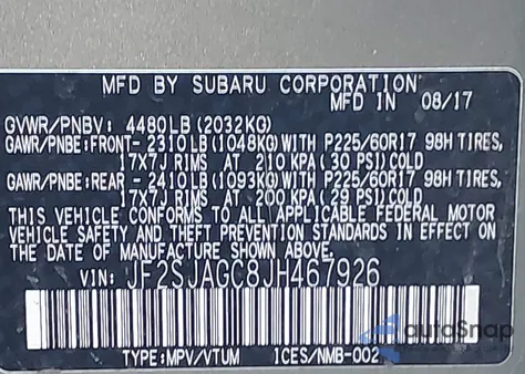 2018 Subaru Forester 2.5I Premium from USA, damaged, VIN JF2SJAGC8JH467926